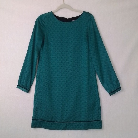 LOFT Silky Blouson‎ Dress Size 4 Straight Fit in Green and Black - Picture 1 of 13